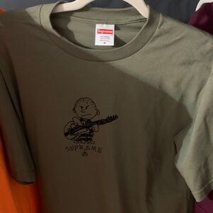 Supreme mens Tee - Army Green with Graphic